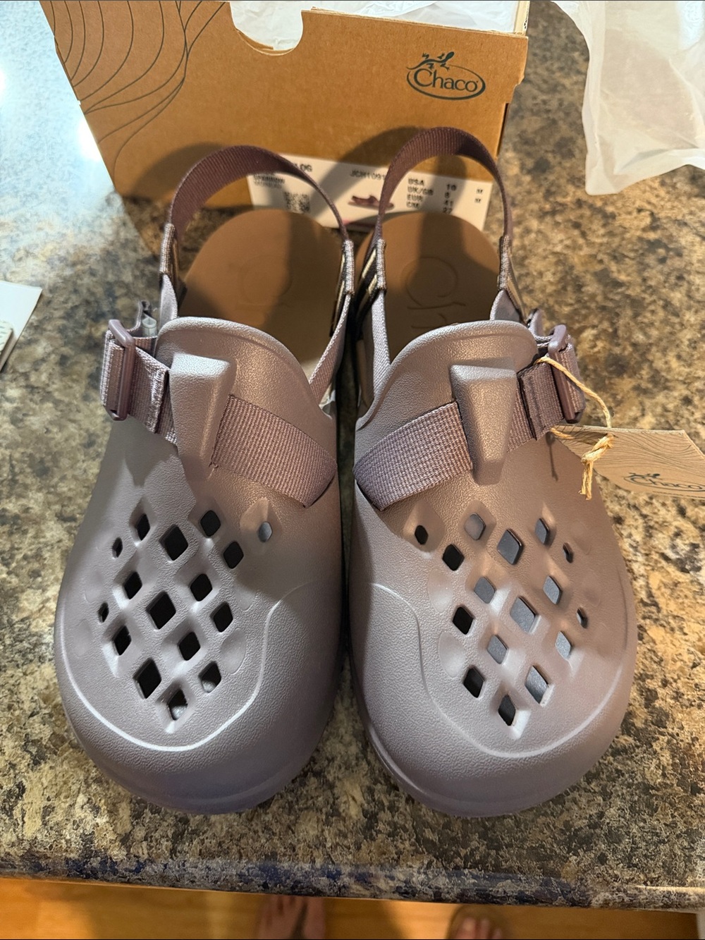 Chaco Women's Mauve Taupe Slip-On Clog Sandals